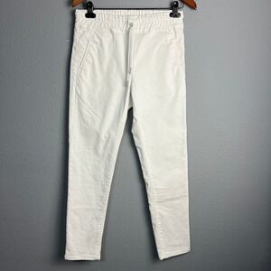 Bevy Flog Shely White Original Flattering Pants Drawstring Waist Casual Dress 28